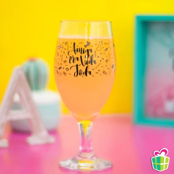 Taça Windsor Cristalino 480 ml Amiga pra Vida Toda Presente - Imagem 2