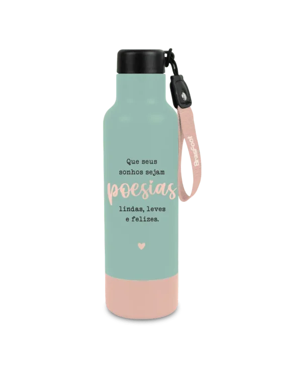 Garrafa Alumínio Steam 750 ml Frase Sonhos Sejam Poesias - Imagem 5