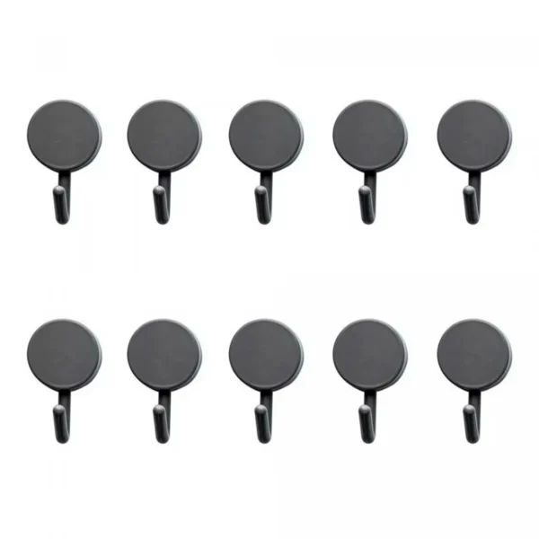 10 Ganchos Adesivos Lyor Preto 4 cm Sem Furar Parede Multius - Imagem 2