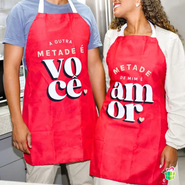Conjunto 2 Aventais Metade de Mim é Você Casal - Imagem 4
