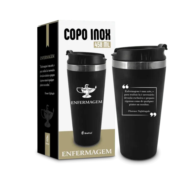 Copo Térmico Emborrachado 450ml – Cursos Enfermagem