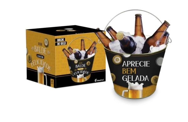Balde de Gelo Decorado - Aprecie Bem Gelada - Bebidas, Cerveja, Vinho