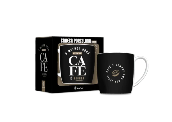 Caneca Porcelana Urban 300 ml Melhor Hora para um Café