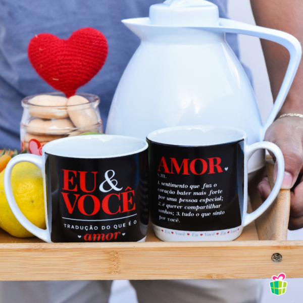 Caneca Metade de Mim é Você 300 ml + Almofada Mini Coração - Imagem 3