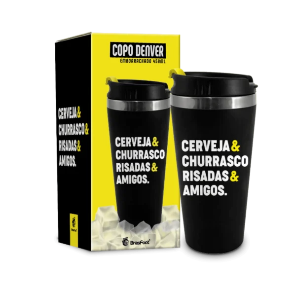 Copo Térmico Emborrachado 450ml – Cerveja e Churrasco