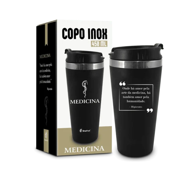 Copo Térmico Emborrachado 450ml – Cursos Medicina
