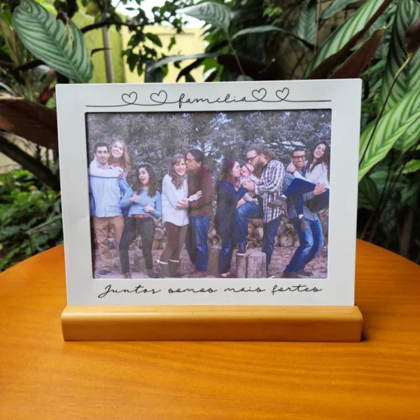 Porta-Retrato Família Unida 15×21 cm Aço/Madeira - Imagem 5