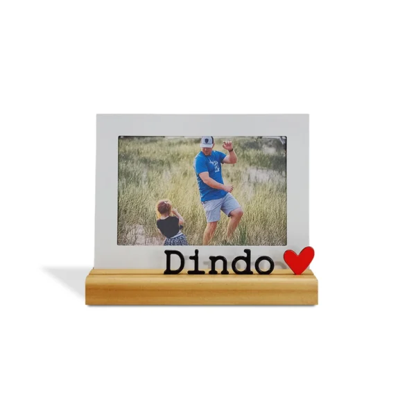 Porta-Retrato Dindo 10 × 15 cm Aço & Madeira Nogueira