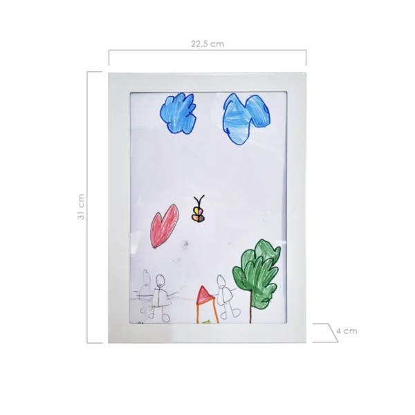 Quadro Caixa A4 Branco 31×22,5 cm Expositor Desenhos - Imagem 2