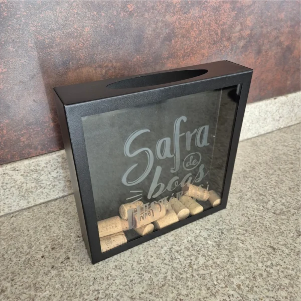 Porta-Rolhas “Safra” 23 × 23 cm Preto Rugoso 50 Un.