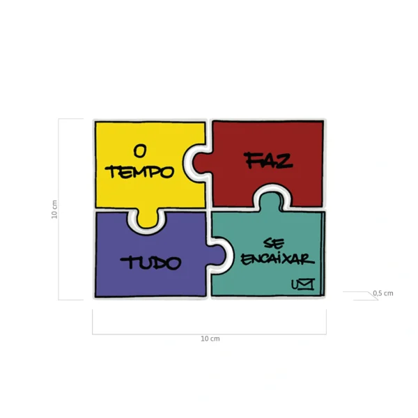 Ímãs Quebra-Cabeça 5 × 5 cm (4 un) “O Tempo se Encaixa” - Imagem 2