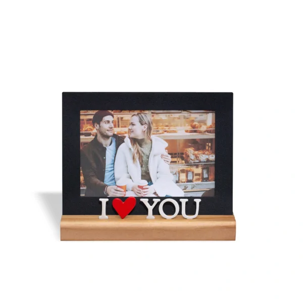 Porta-Retrato 10×15 cm “I Love You” Aço & Nogueira