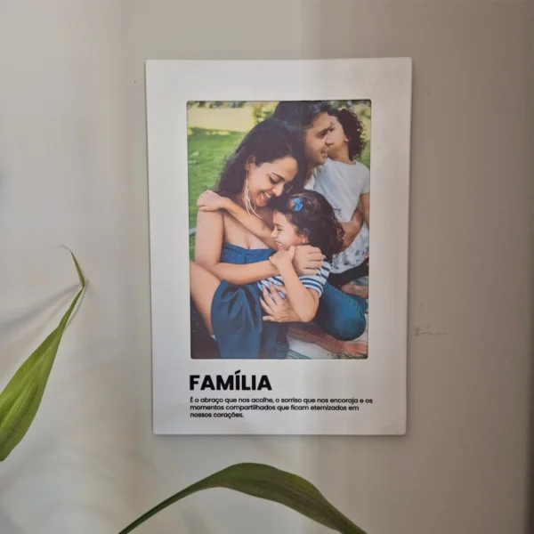 Porta-Retrato Parede Família 15×21 cm Aço Branco/Preto
