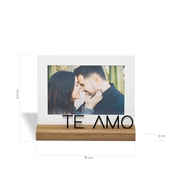 Porta-Retrato 10×15 cm “Te Amo” Aço & Nogueira - Imagem 3