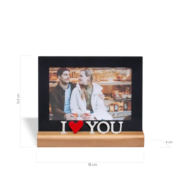 Porta-Retrato 10×15 cm “I Love You” Aço & Nogueira - Imagem 2