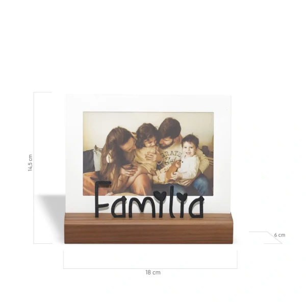 Porta-Retrato Família 10 x 15 cm Aço & Nogueira - Imagem 2