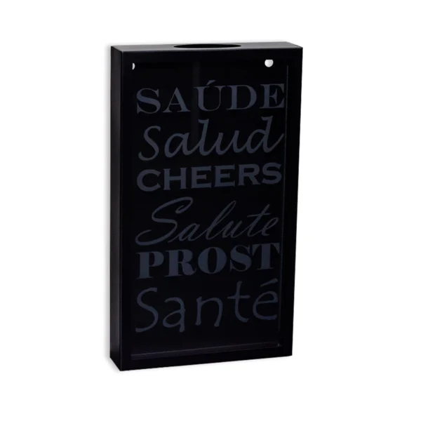 Quadro Porta Rolhas “Saúde” Preto Rugoso 40×23 cm - Imagem 3