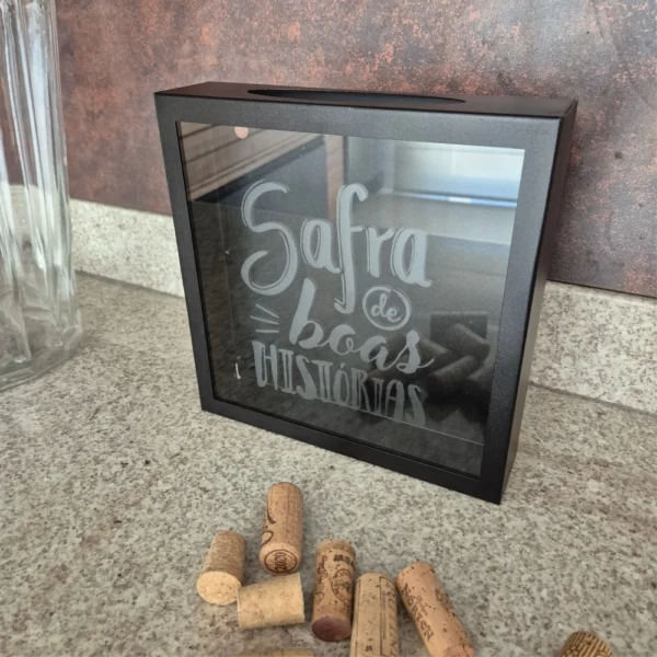 Porta-Rolhas “Safra” 23 × 23 cm Preto Rugoso 50 Un. - Imagem 2