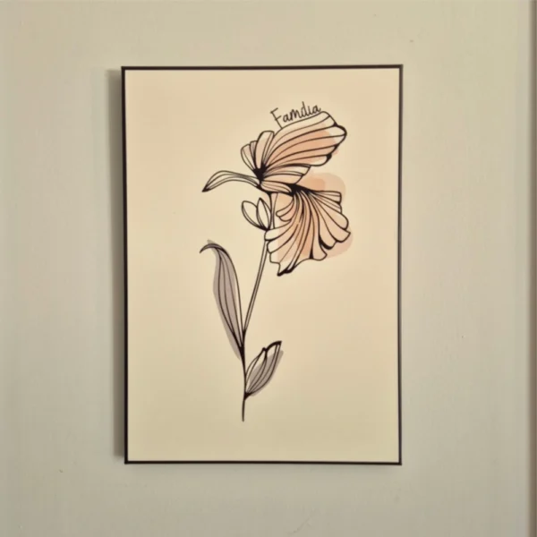 Quadro Decorativo Família Outono 21 × 30 cm Aço Preto