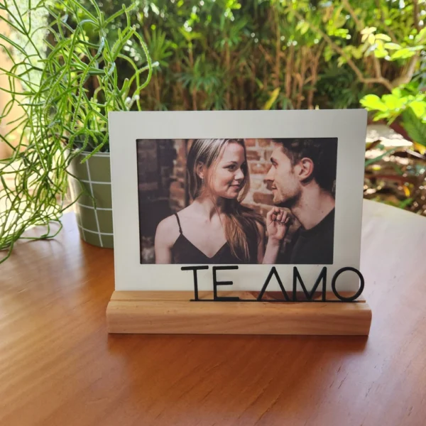 Porta-Retrato 10×15 cm “Te Amo” Aço & Nogueira - Imagem 5