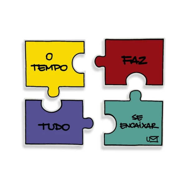 Ímãs Quebra-Cabeça 5 × 5 cm (4 un) “O Tempo se Encaixa” - Imagem 4